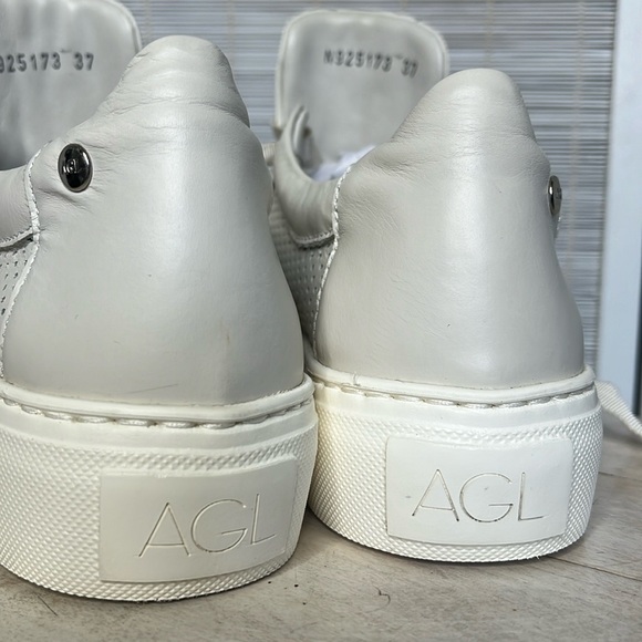 AGL leather perforated platform sneakers 37 7 - Picture 6 of 14